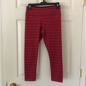 Red Black Crop Leggings